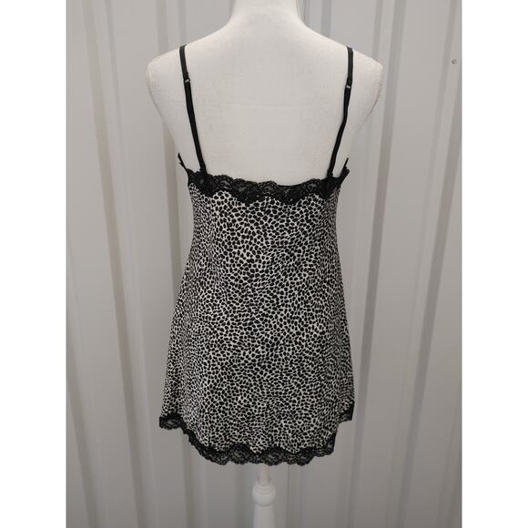 Victoria's Secret Satin Lace Negligee Night Lingerie Animal Print Medium - Picture 4 of 5